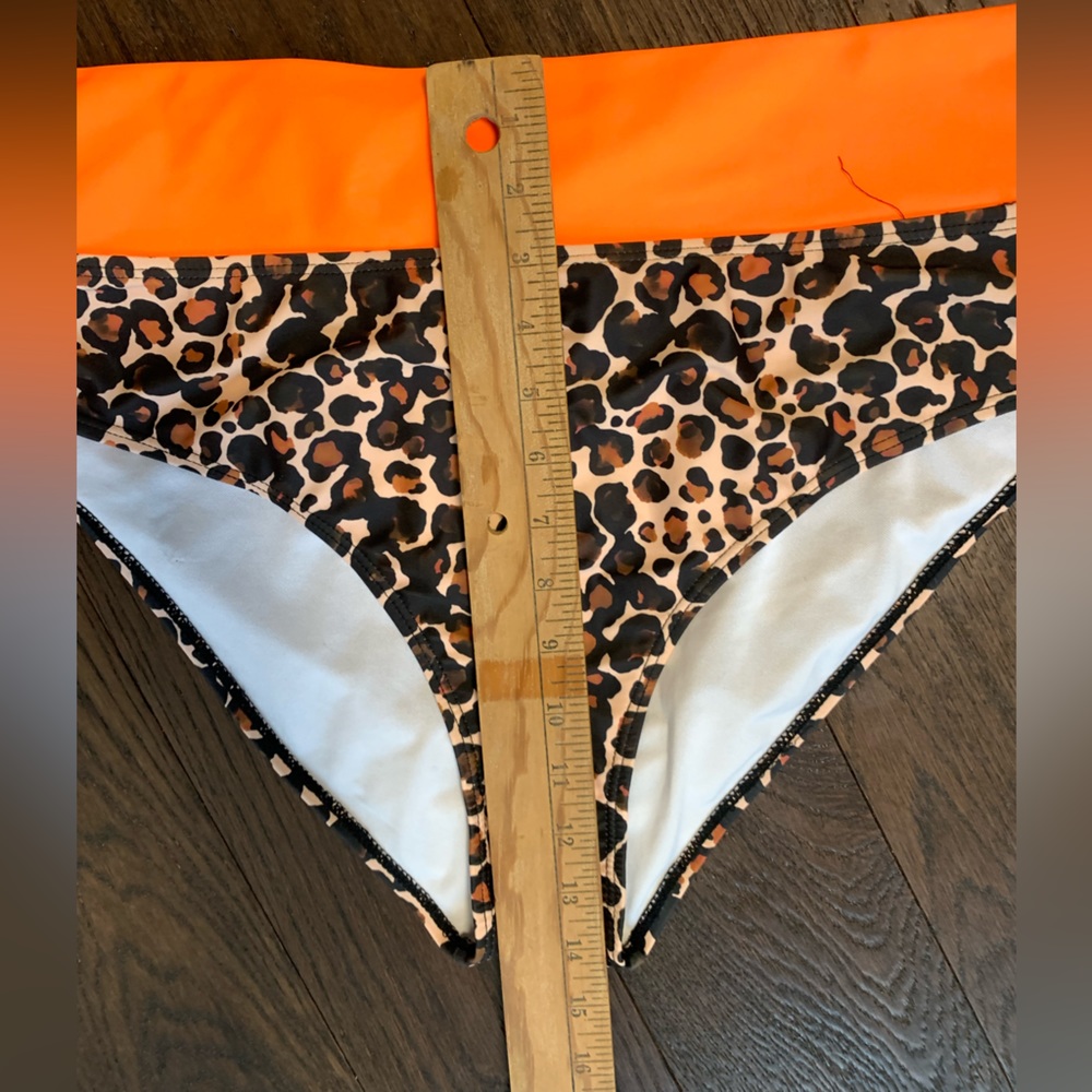 Orange‎ Leopard Bikini Bottom Women Plus Sz 2XL Tan Swimsuit BOTTOM ONLY NWOT - Picture 7 of 7